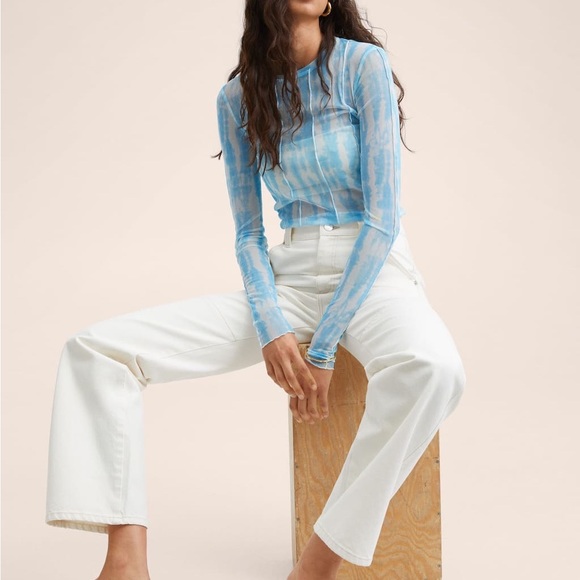 Mango sheer long sleeve top - Size 8 - Picture 4 of 11